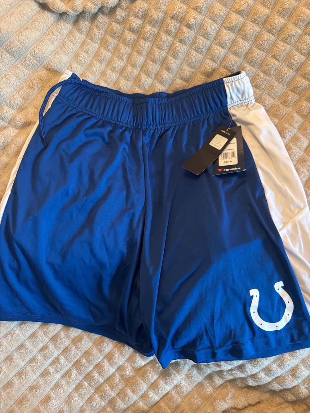 Indianapolis Colts Blue Athletic Shorts with White Side Panels men’s Medium